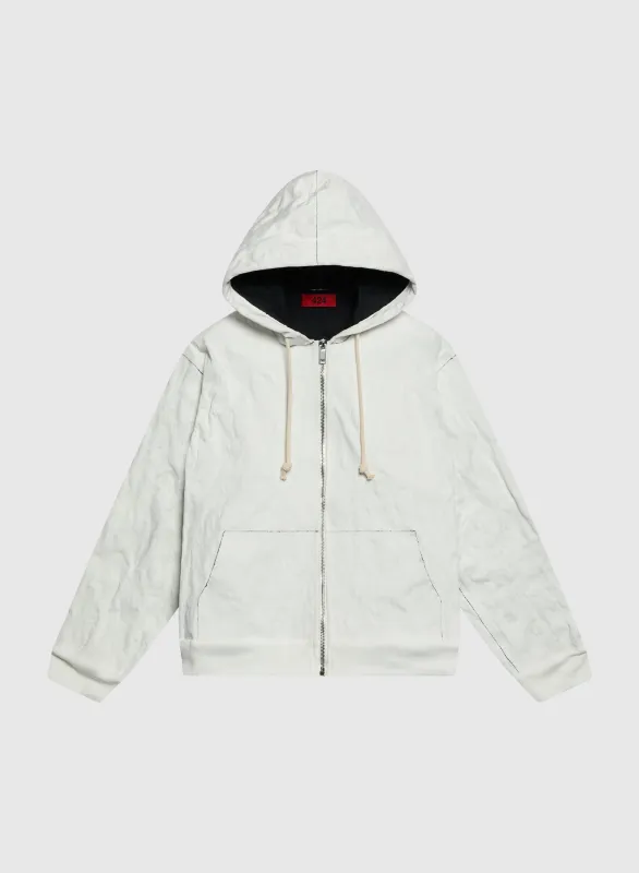 MOLDED WRAPPED HOODIE SALT WHITE sold by 424