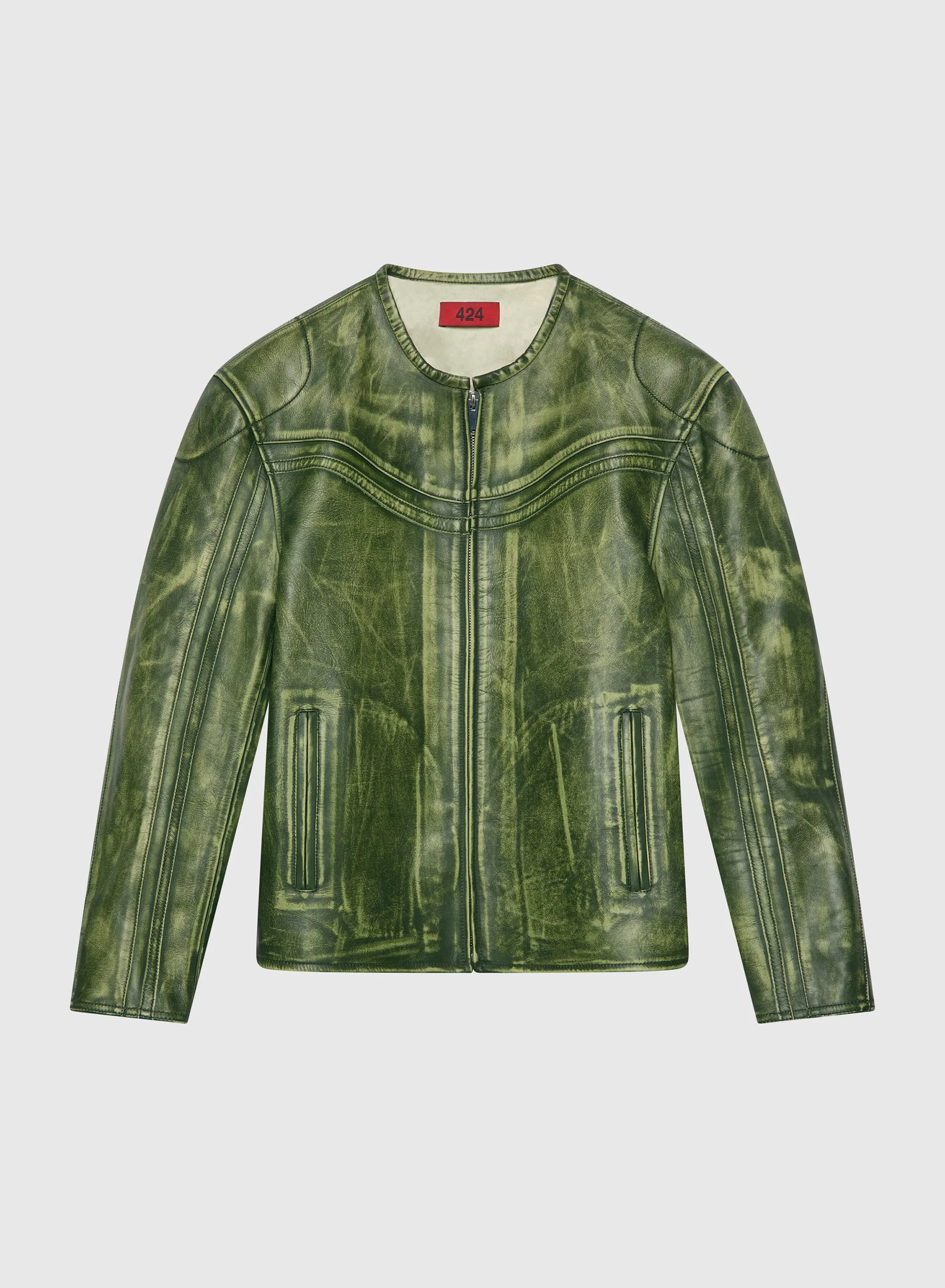 Tokyo Leather Jacket Forest Green sold by 424
