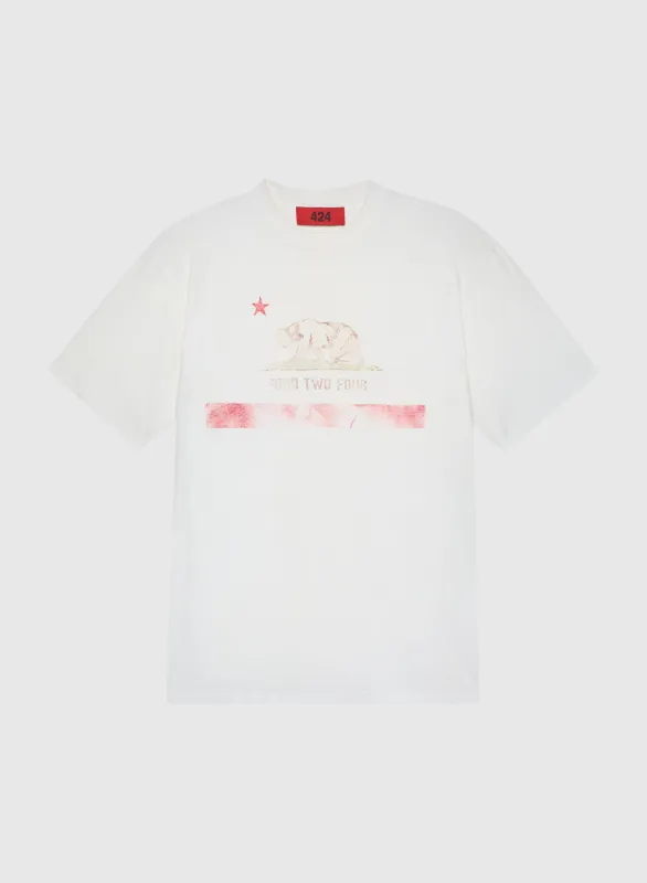 CALI T-SHIRT SALT WHITE PRINT sold by 424