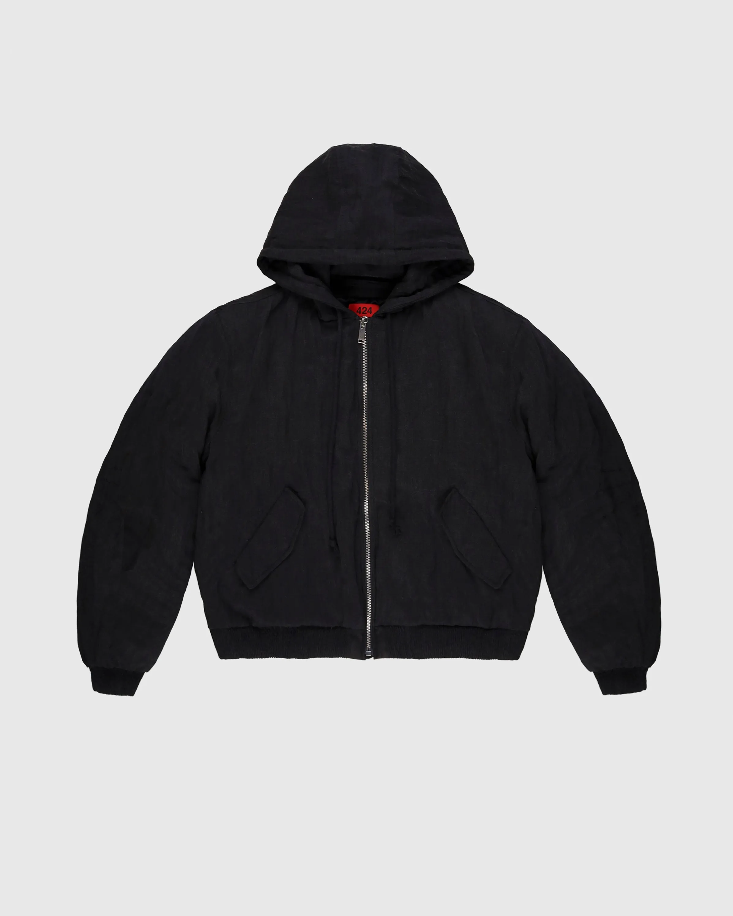 Metal Wool Gauze Bomber in Black sold by 424