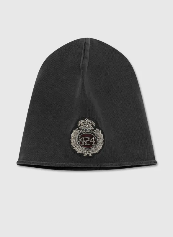 JERSEY BEANIE PATCH VINTAGE BLACK made by 424