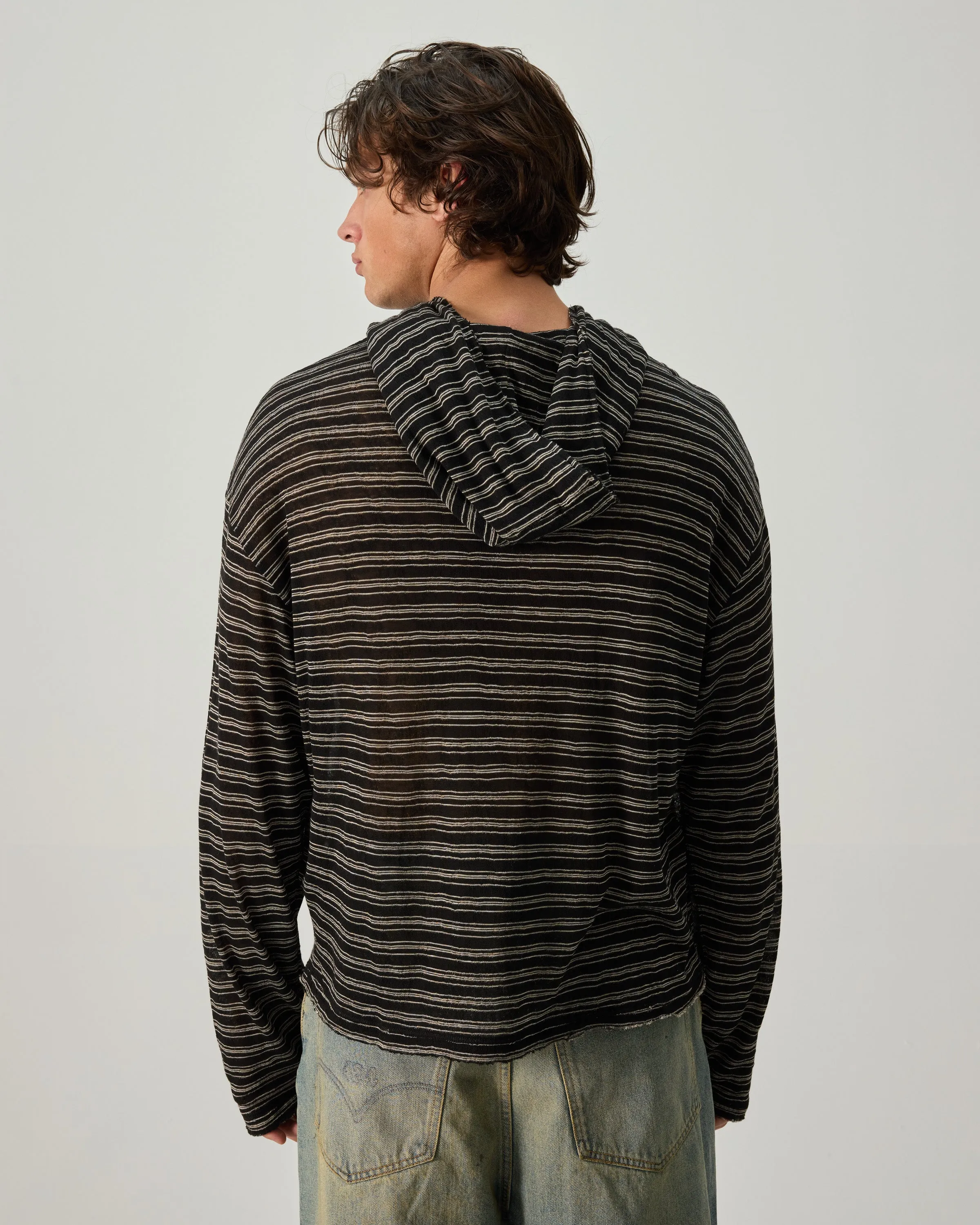 LAYERING HOODIE STRIPED LIGHTWEIGHT JERSEY sold by 424 product image thumbnail 5