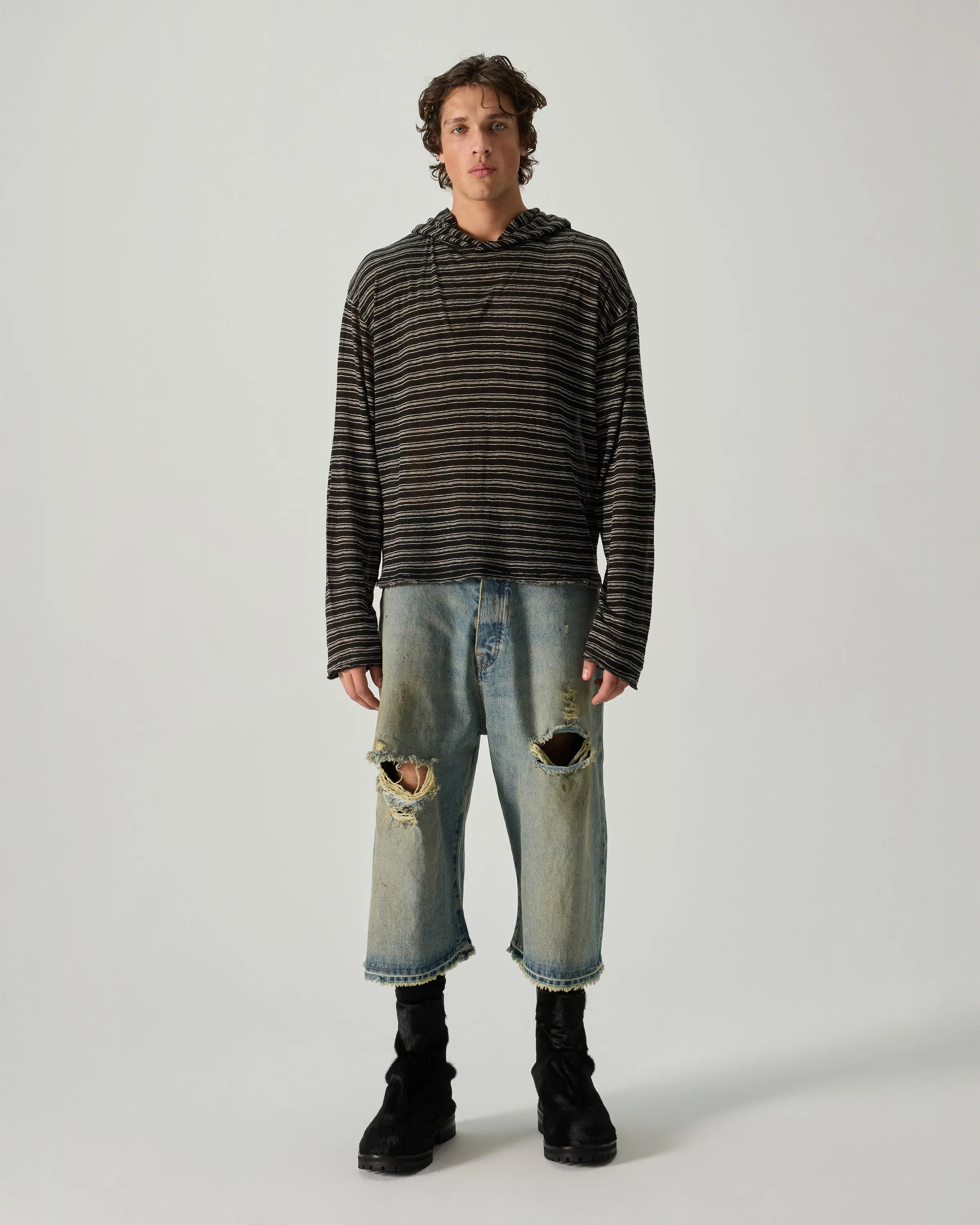 LAYERING HOODIE STRIPED LIGHTWEIGHT JERSEY sold by 424 product image thumbnail 3