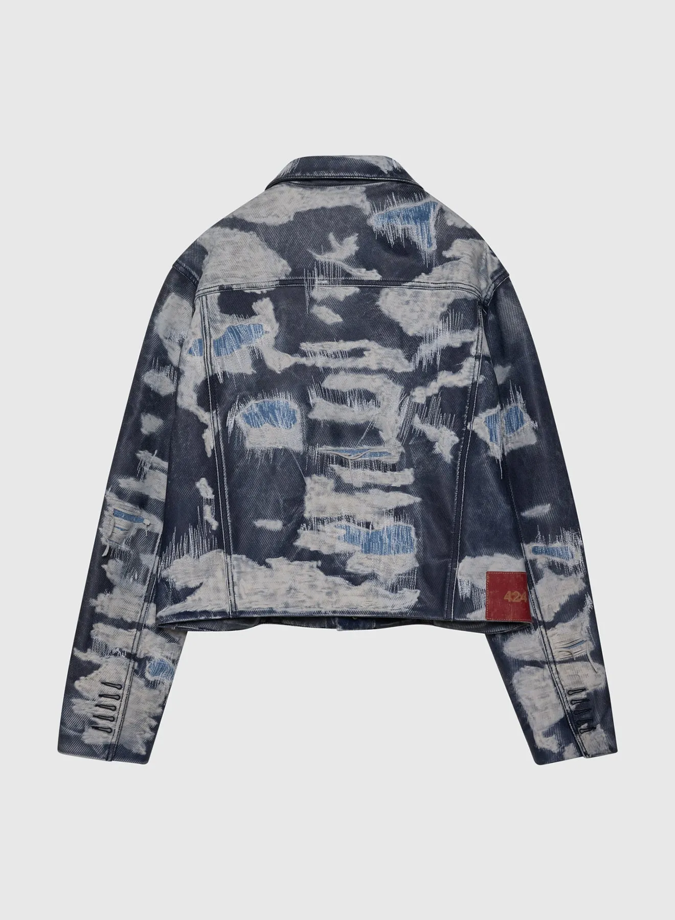 DISTRESSED TRUCKER RUB OFF LEATHER IN BLUE sold by 424 product image thumbnail 2