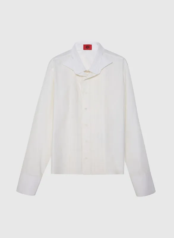 SMOKING SHIRT WITH DOUBLE COLLAR IN WHITE sold by 424