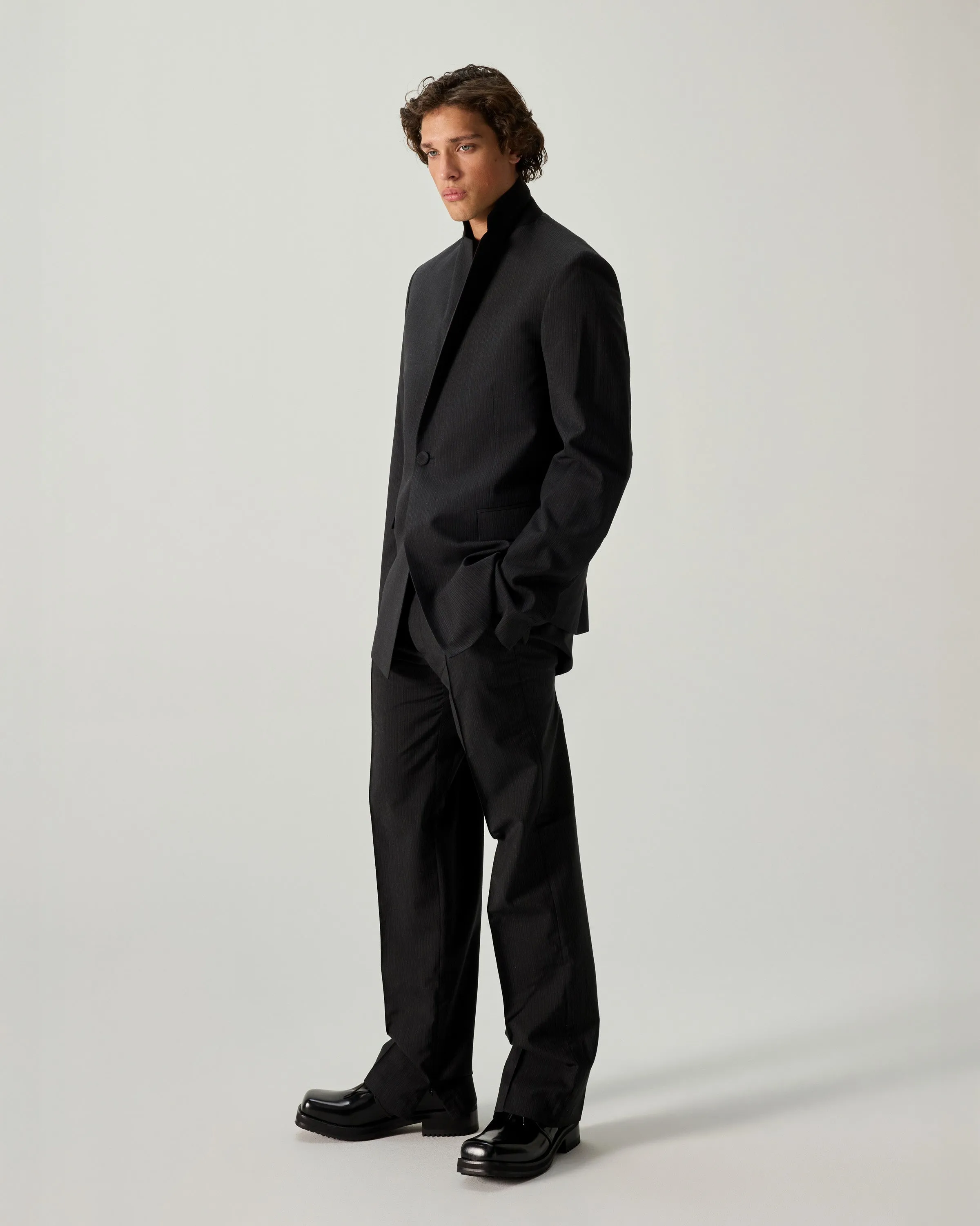 FIGO PANTS PINSTRIPES WOOL IN BLACK sold by 424 product image thumbnail 4