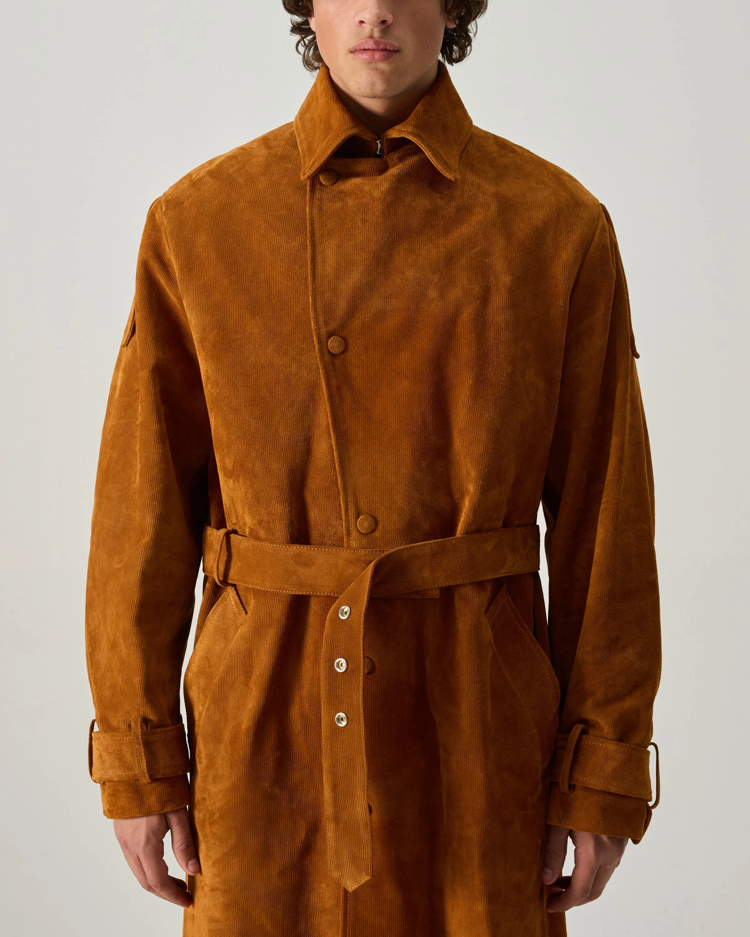 424 BELT TRENCH CORDUROY IN CARAMEL sold by 424 product image thumbnail 4