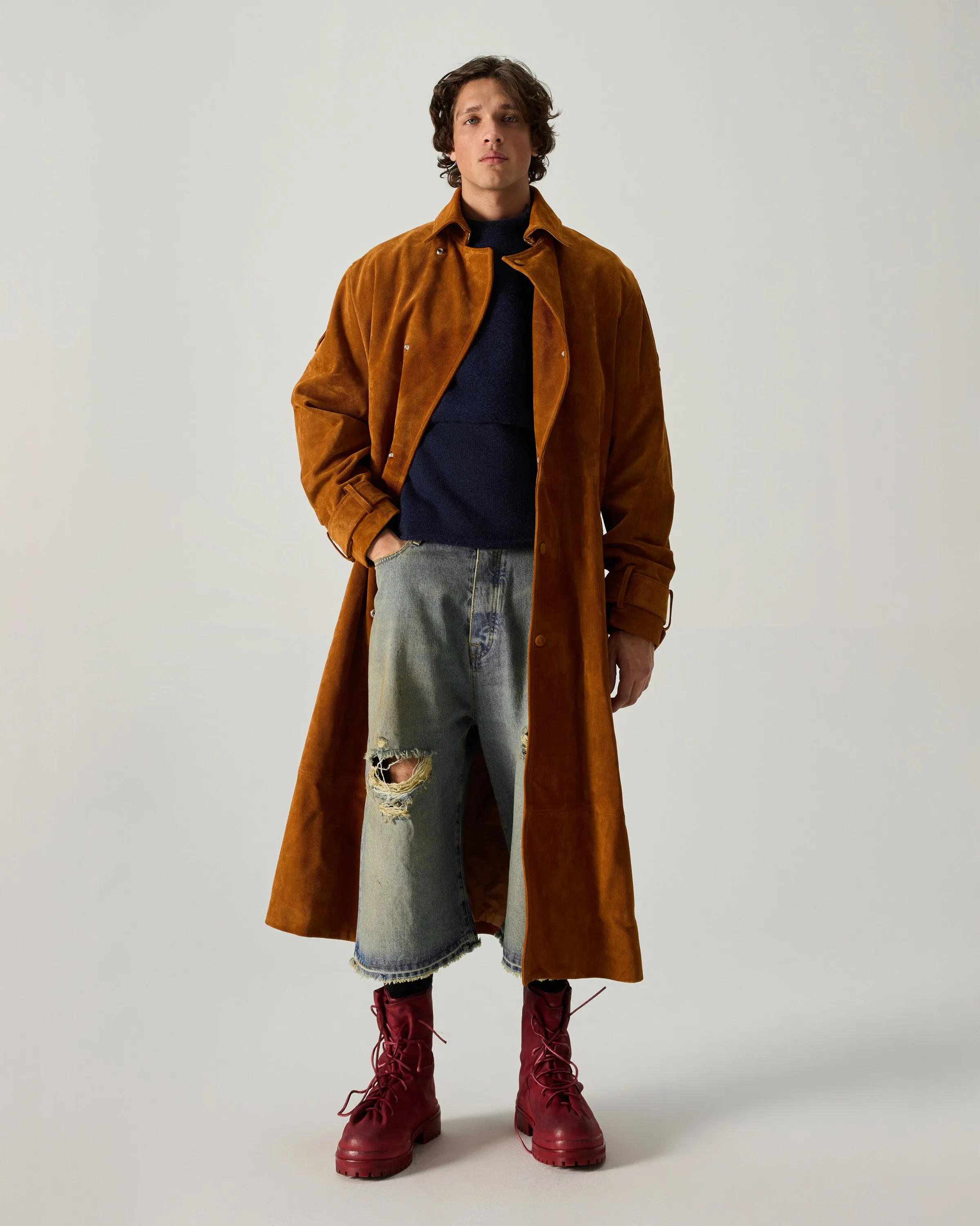 424 BELT TRENCH CORDUROY IN CARAMEL sold by 424 product image thumbnail 3