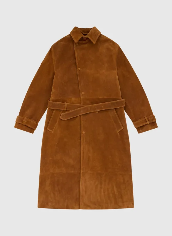 424 BELT TRENCH CORDUROY IN CARAMEL made by 424