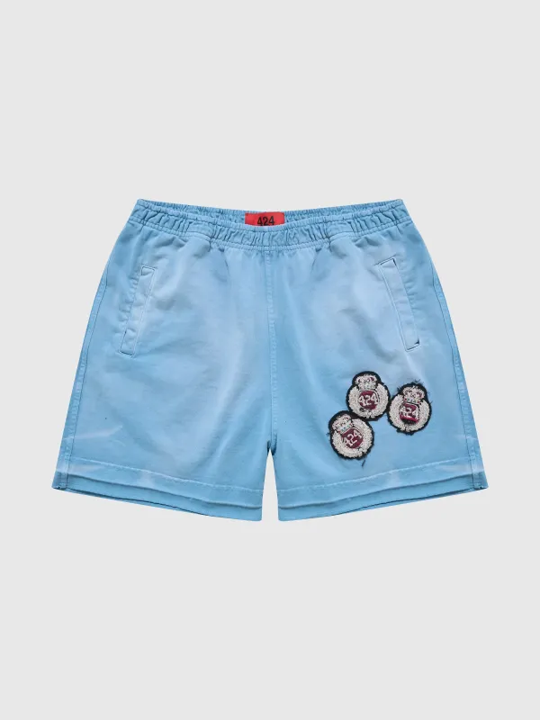 CREST SWEAT SHORT JERSEY IN VINTAGE AVIO made by 424