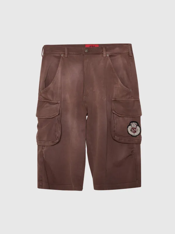 CREST CARGO BERMUDA JERSEY IN VINTAGE BROWN made by 424