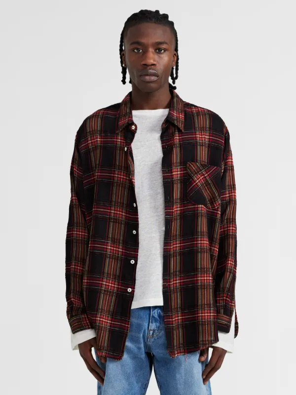 Checkered Button-Up in Black sold by 424