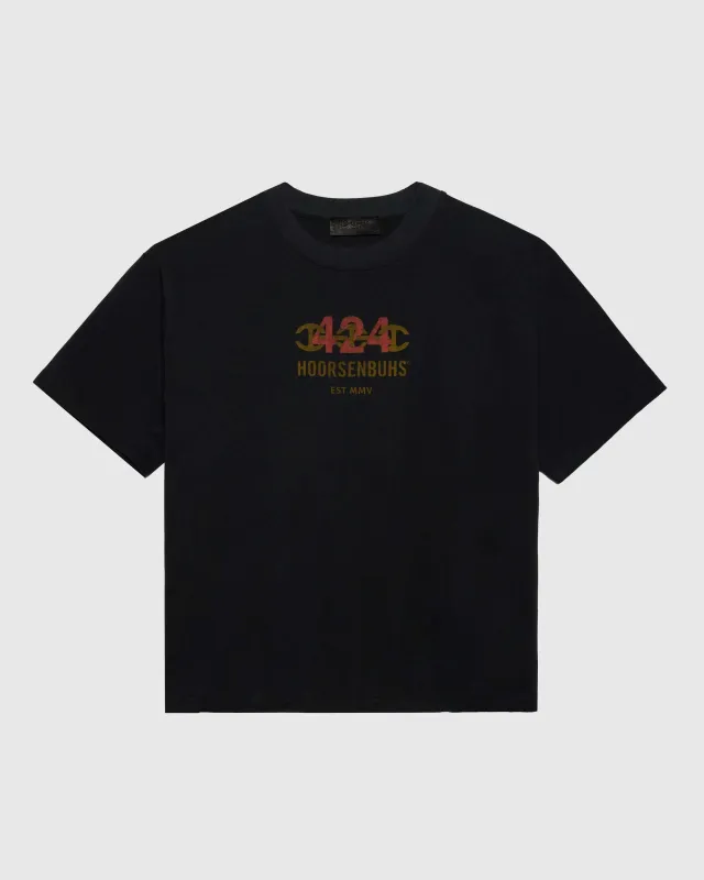 LIGHTWEIGHT CROPPED TEE IN BLACK made by 424