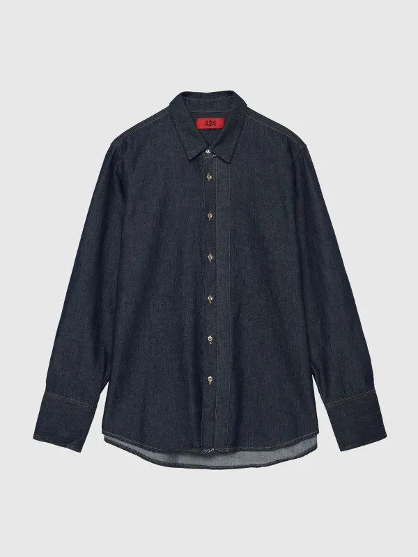 424 REGULAR SHIRT CHAMBRAY INDIGO made by 424