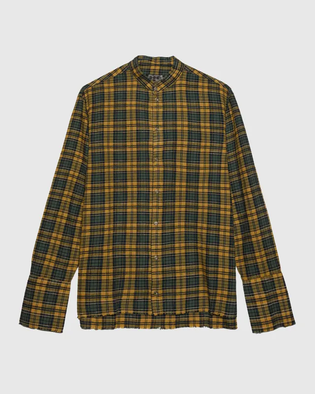 424 FLANNEL SHIRT EMBROIDERED FLANNEL IN YELLOW made by 424