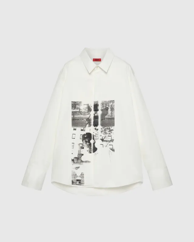 424 BIG L BUTTON-UP WITH PRINT made by 424