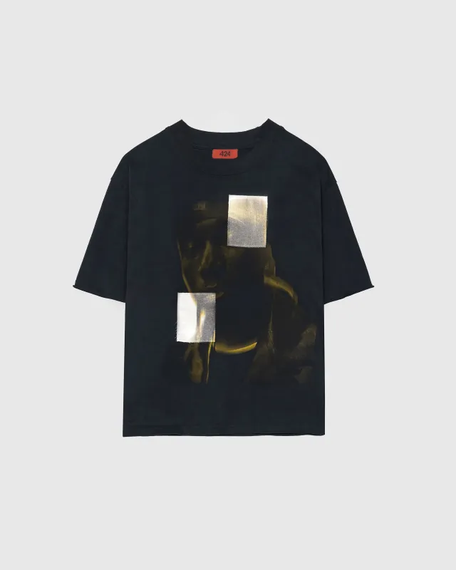 424 BIG L TEE VINTAGE BLACK made by 424