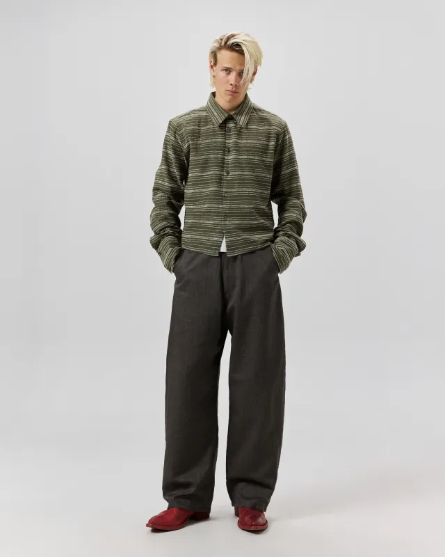 CROPPED FLANNEL - OLIVE GREEN made by 424