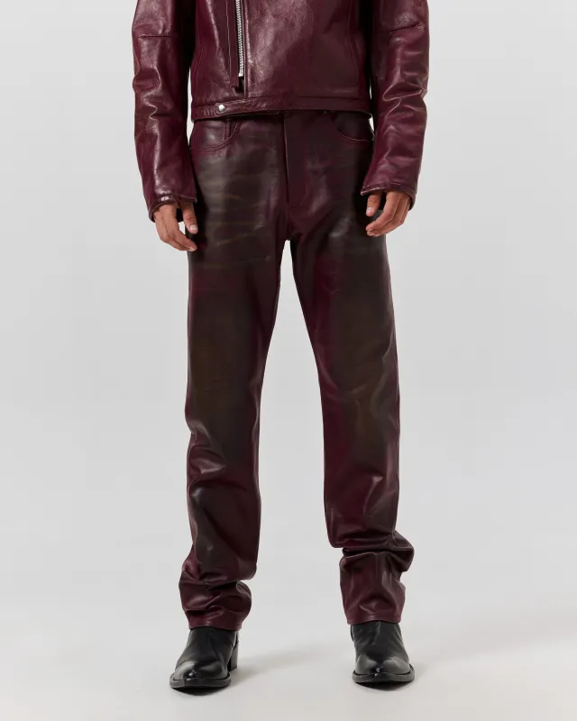 424 LEATHER FIVEPOCKET - PIGEON BLOOD made by 424
