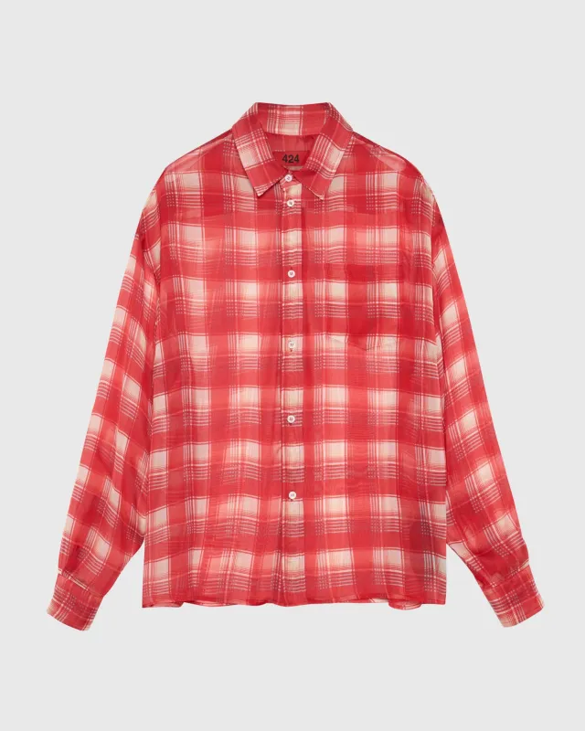 SILK SHIRT - RED CHECK made by 424