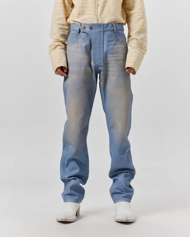 MOTO PANT - LEATHER DENIM BLEACHED made by 424