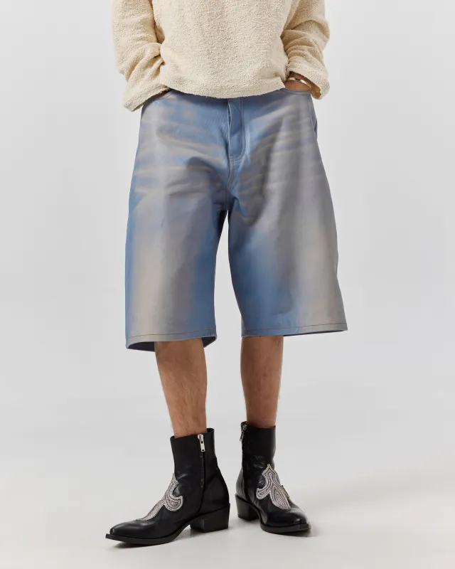 BIG DADDY SHORT - LEATHER DENIM BLEACHED made by 424