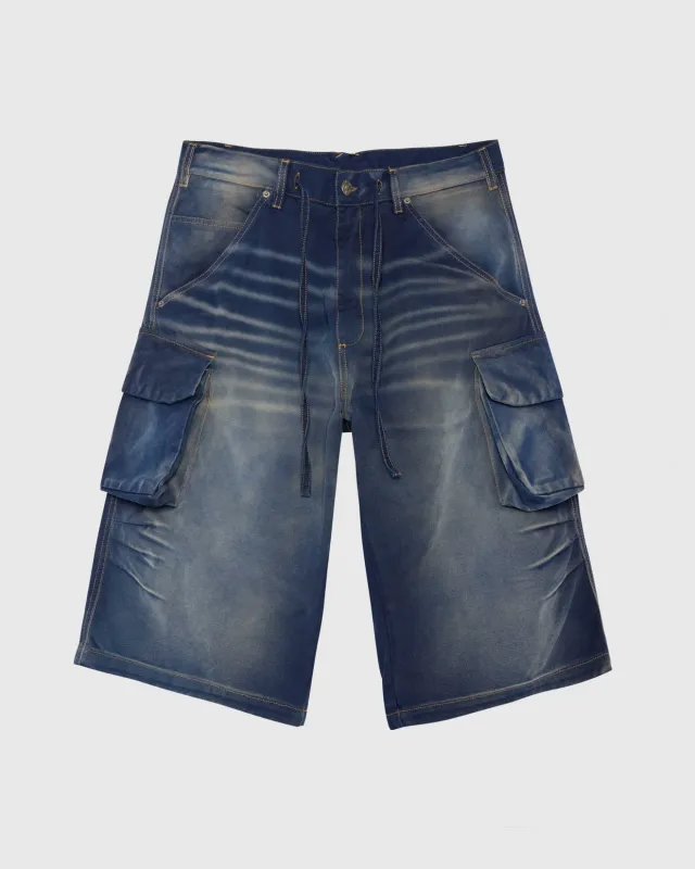 CAMO BERMUDAS - INDACO DENIM made by 424