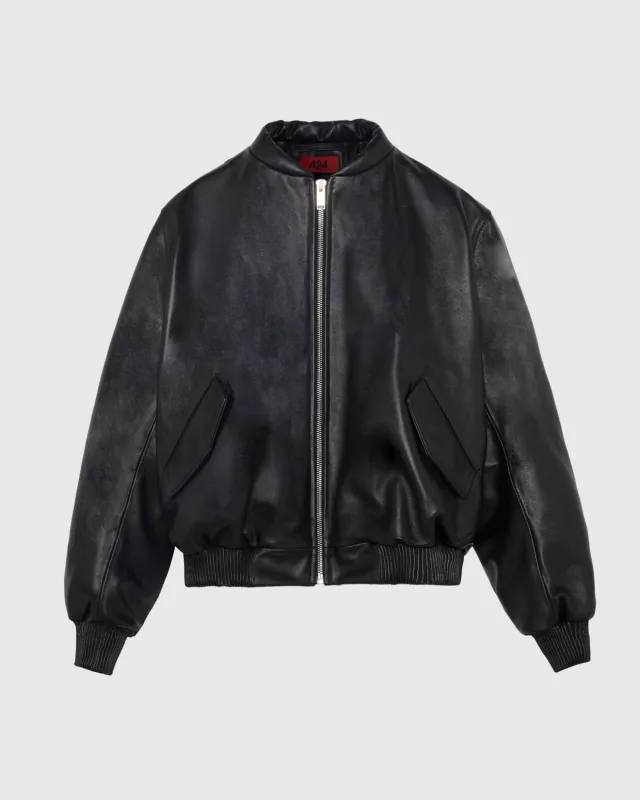 NEW 424 LEATHER BOMBER - NERA made by 424