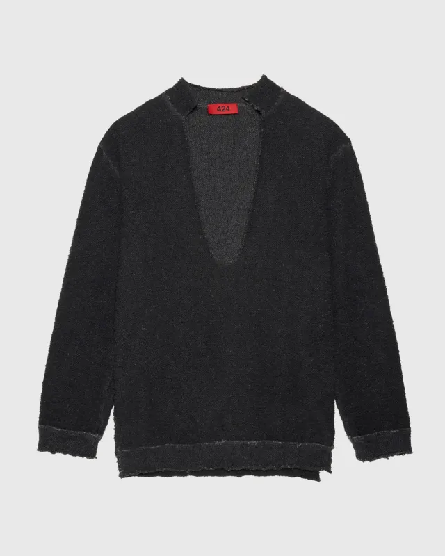 SWEATER - WASHED BLACK made by 424