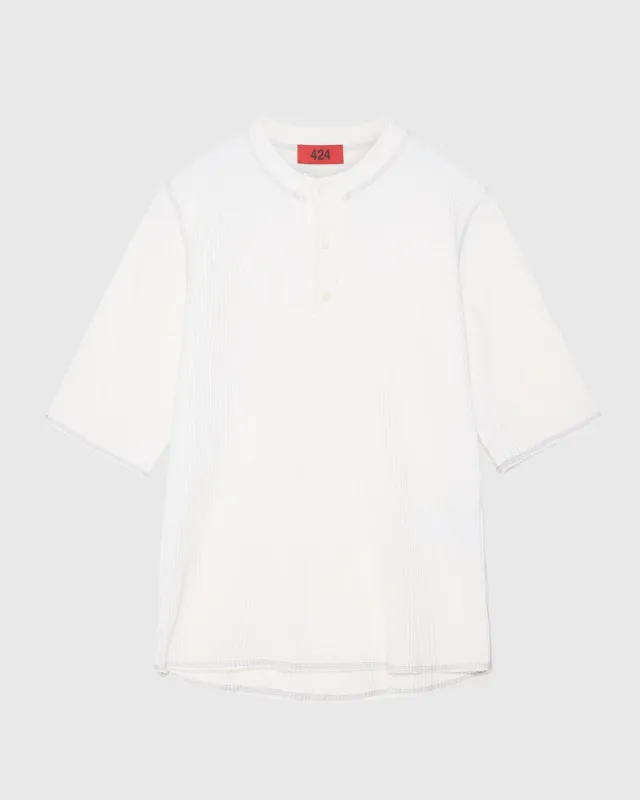 SHORT-SLEEVE THERMAL JERSEY - BRIGHT WHITE made by 424
