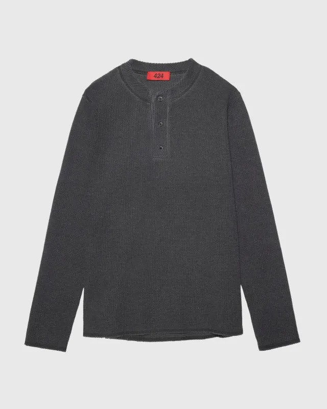 LONG-SLEEVE THERMAL JERSEY - VINTAGE BLACK made by 424