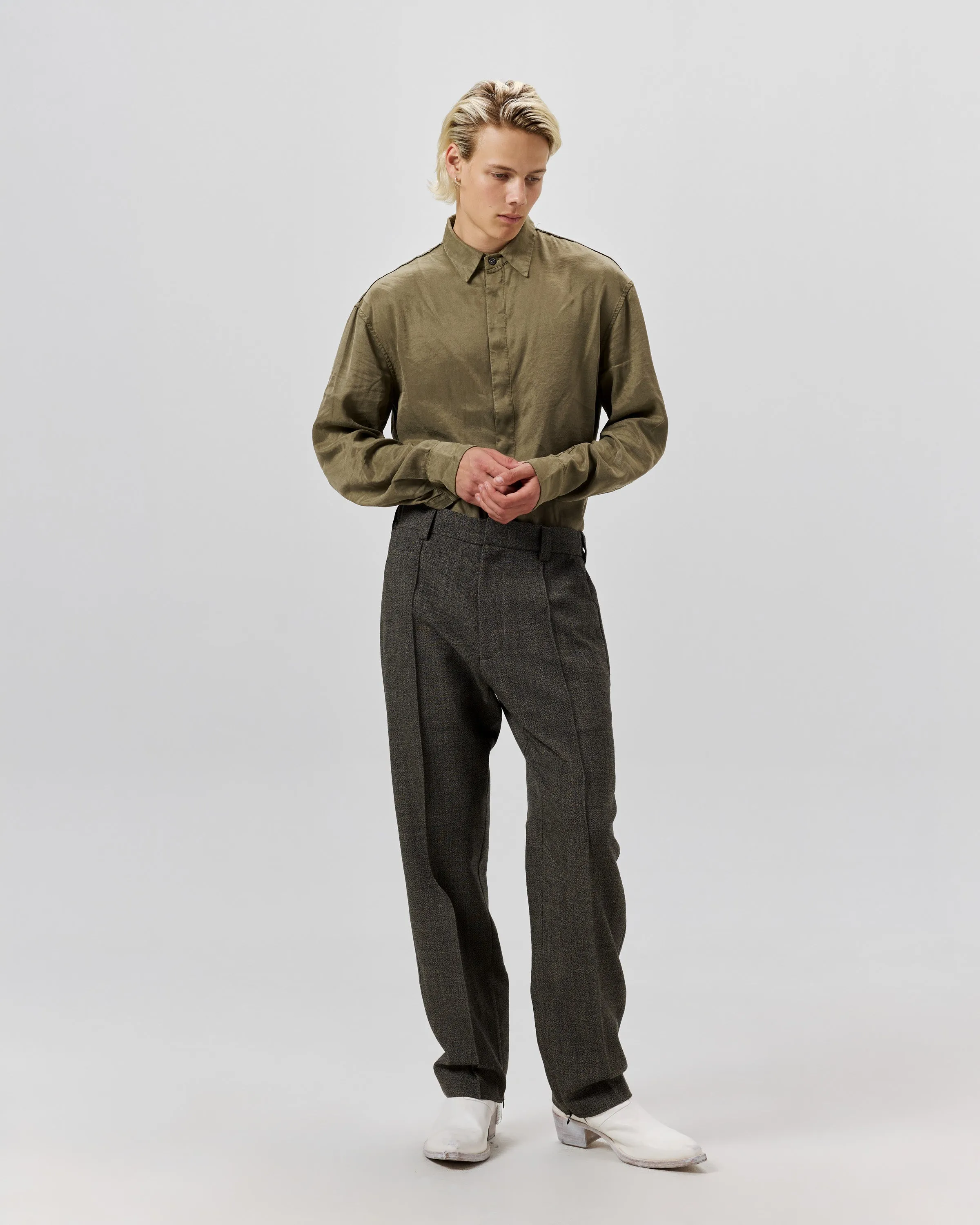 CUPRO SHIRT - OLIVE GREEN sold by 424 product image thumbnail 5