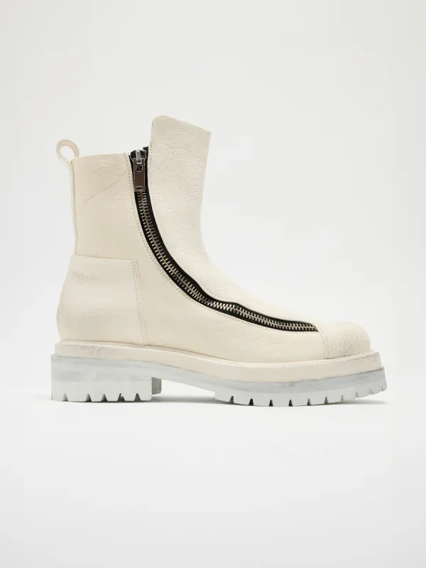 Double-Zipper Boots in White sold by 424