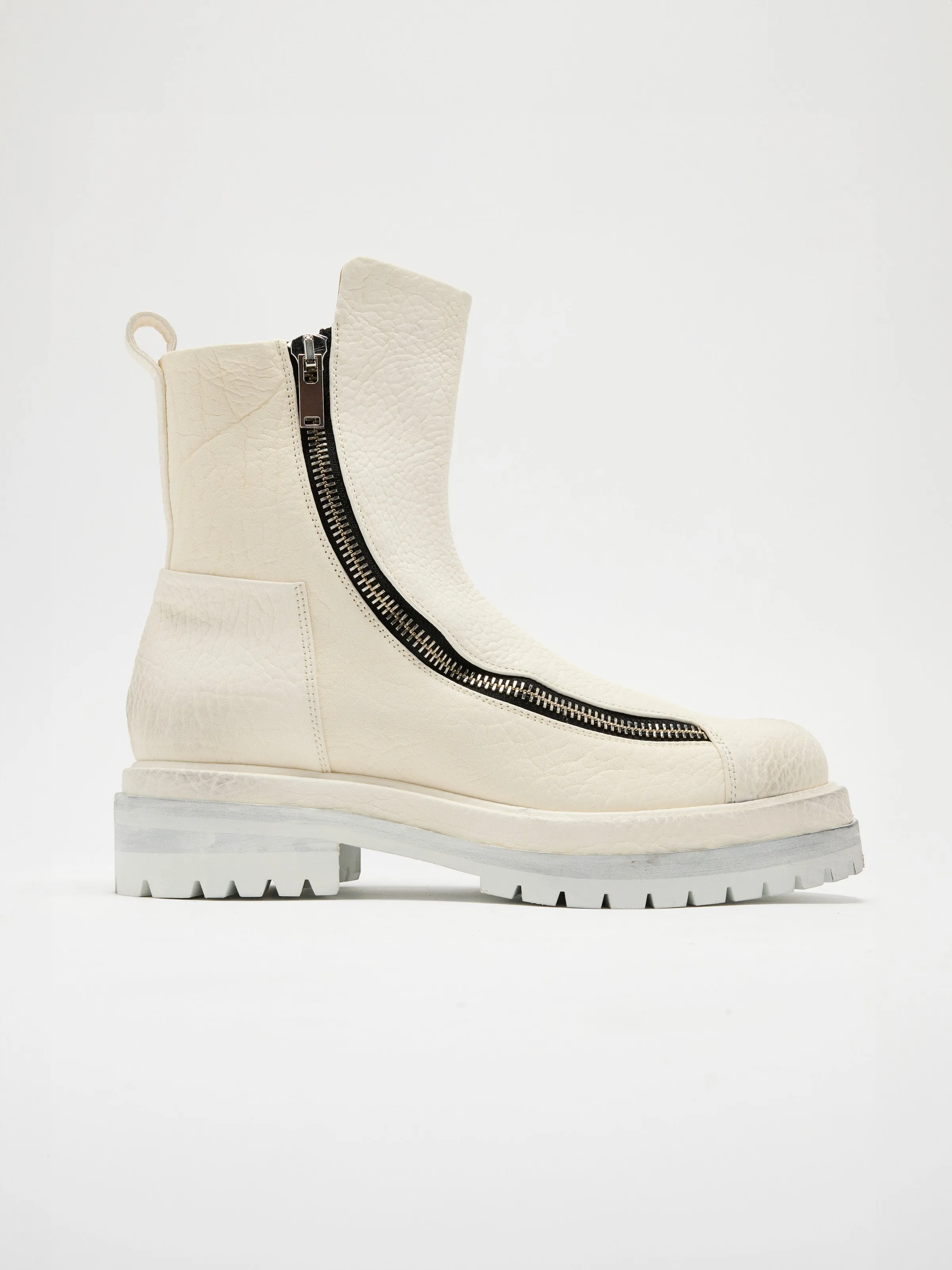 Double-Zipper Boots in White sold by 424