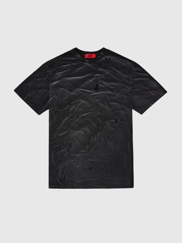 Distressed T-Shirt in Black sold by 424
