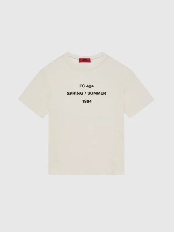 Imprinted T-Shirt in Off-White sold by 424