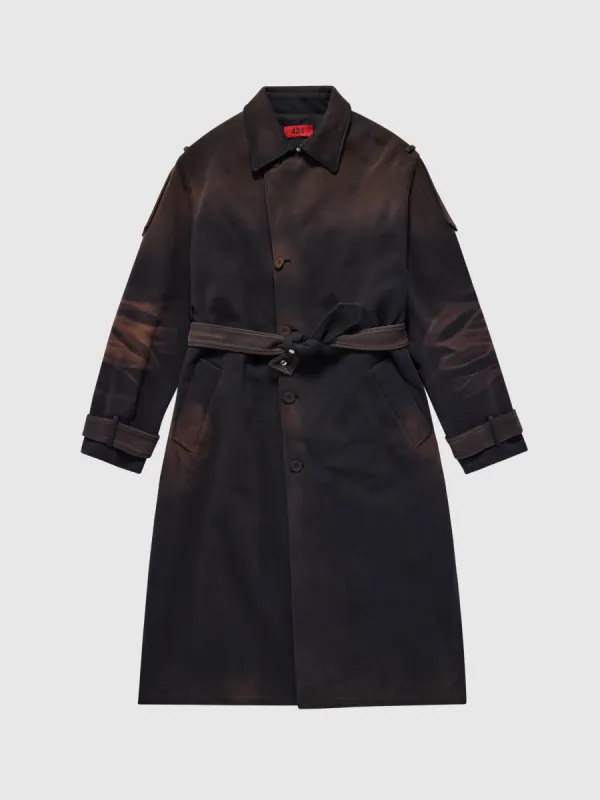 Jersey Trench Coat in Vintage Black made by 424