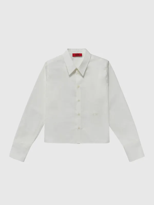 Cropped Shirt with Shoulder Pads made by 424