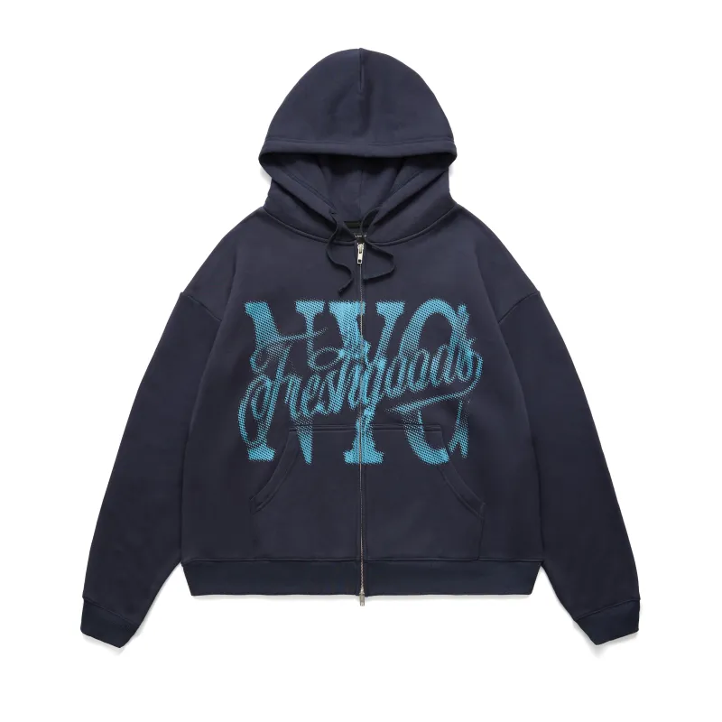NY Script Zip Up Hoodie (Navy) sold by Joe Fresh Goods