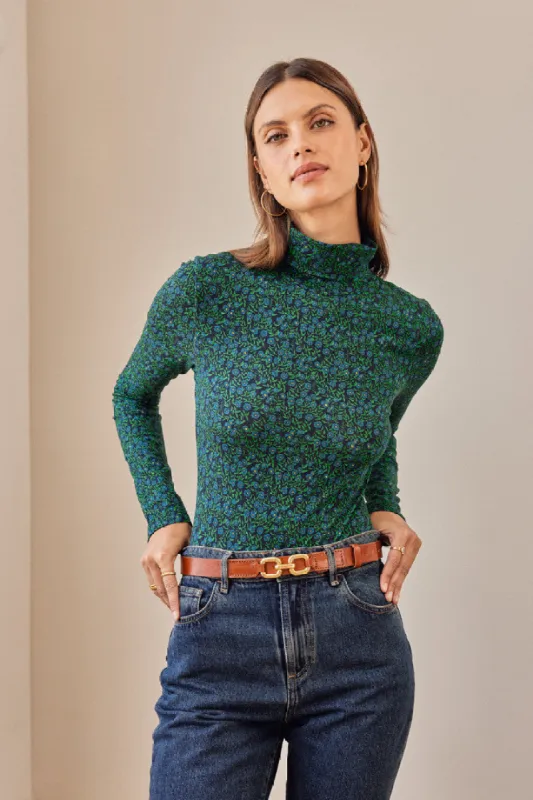 Legendary blue bouquet print bodysuit  sold by Balzac Paris