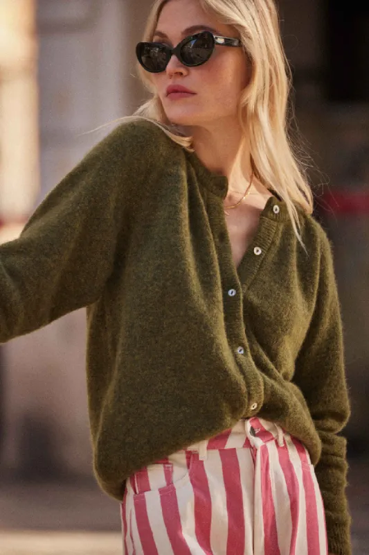 Forest green Come cardigan sold by Balzac Paris