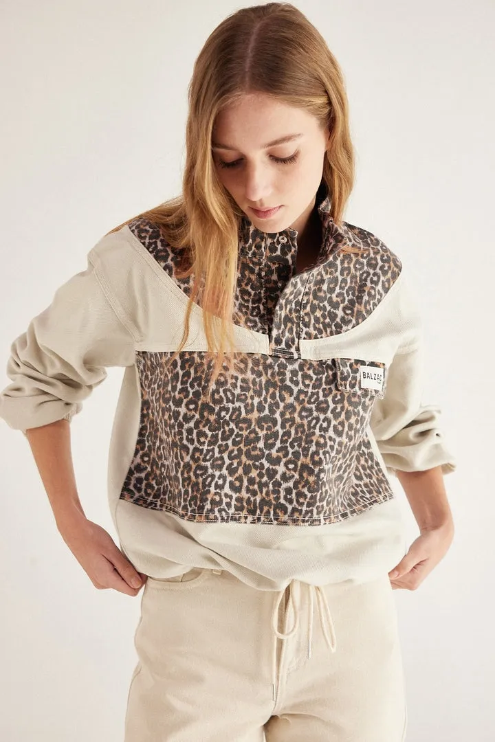 Prévert ecru and leopard sweatshirt sold by Balzac Paris product image thumbnail 2