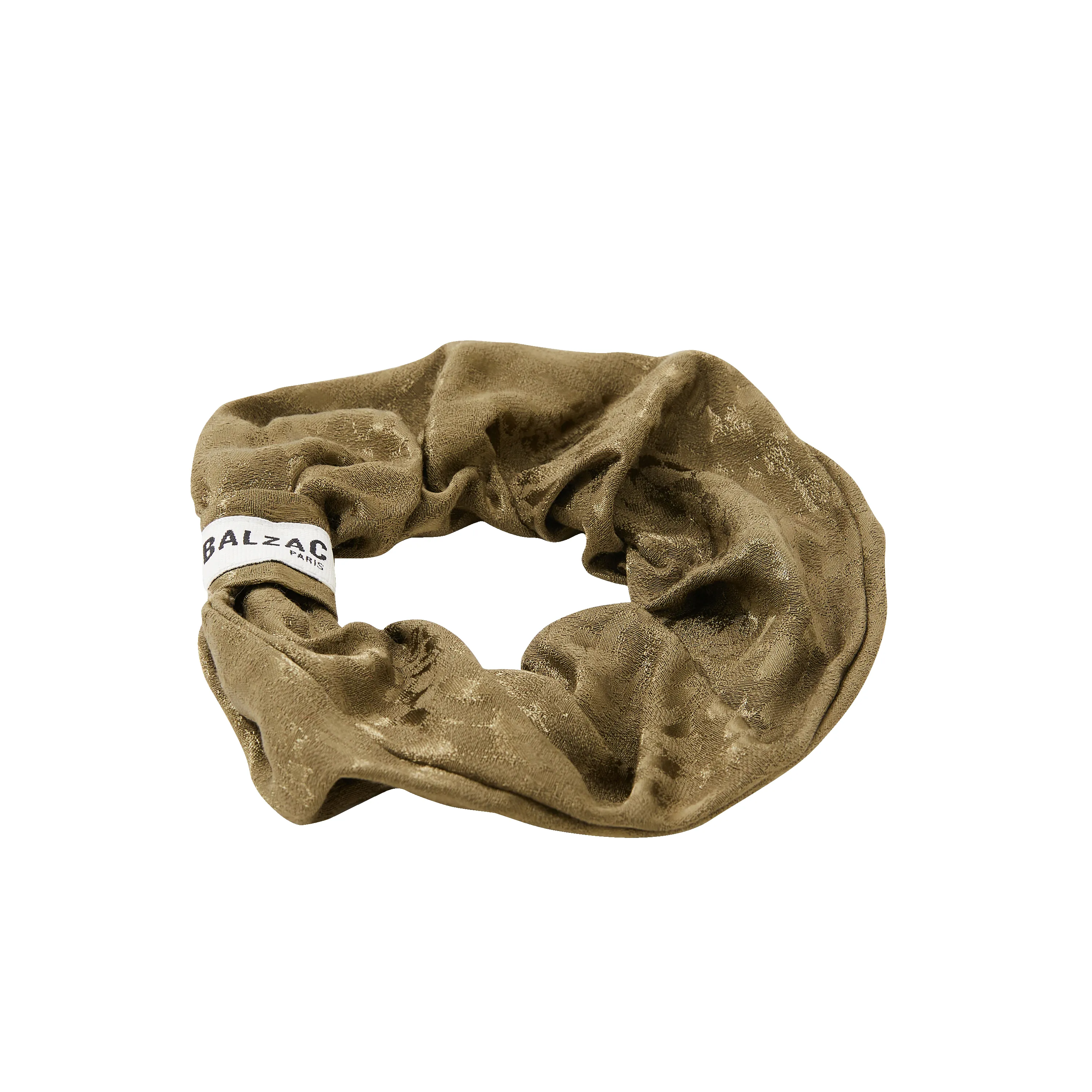 Scrunchie Trajet XL khaki jacquard sold by Balzac Paris product image thumbnail 4