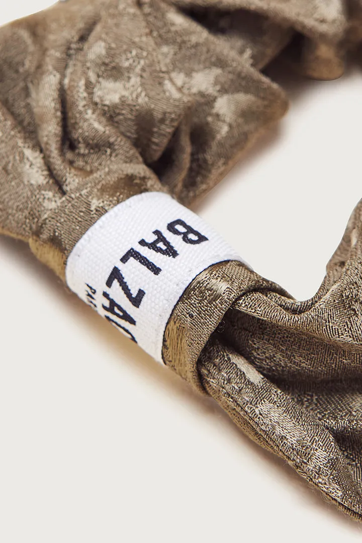Scrunchie Trajet XL khaki jacquard sold by Balzac Paris product image thumbnail 2