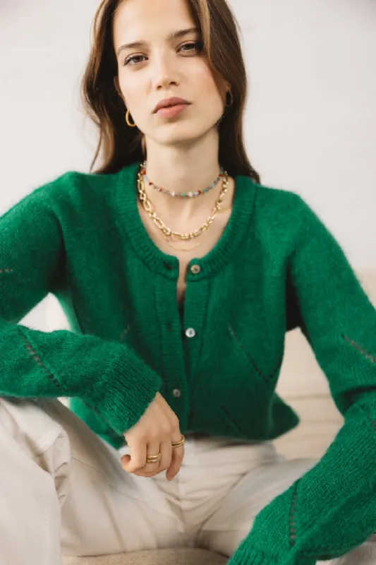 green caleb cardigan sold by Balzac Paris