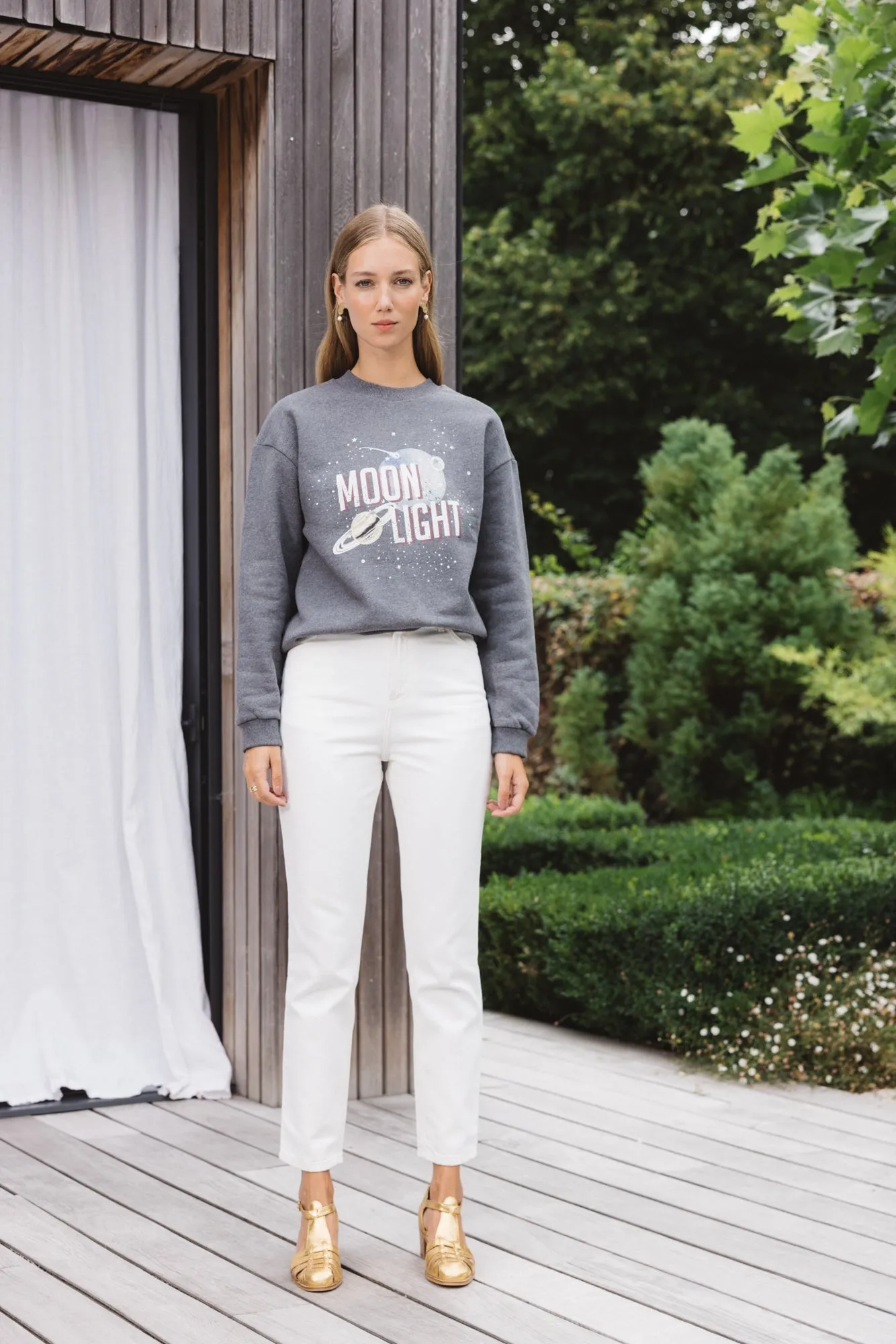 Gray Cosmos Sweatshirt sold by Balzac Paris