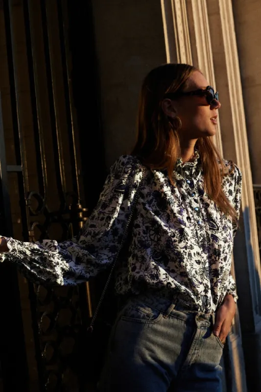 Blouse Une Fois flower garden print sold by Balzac Paris