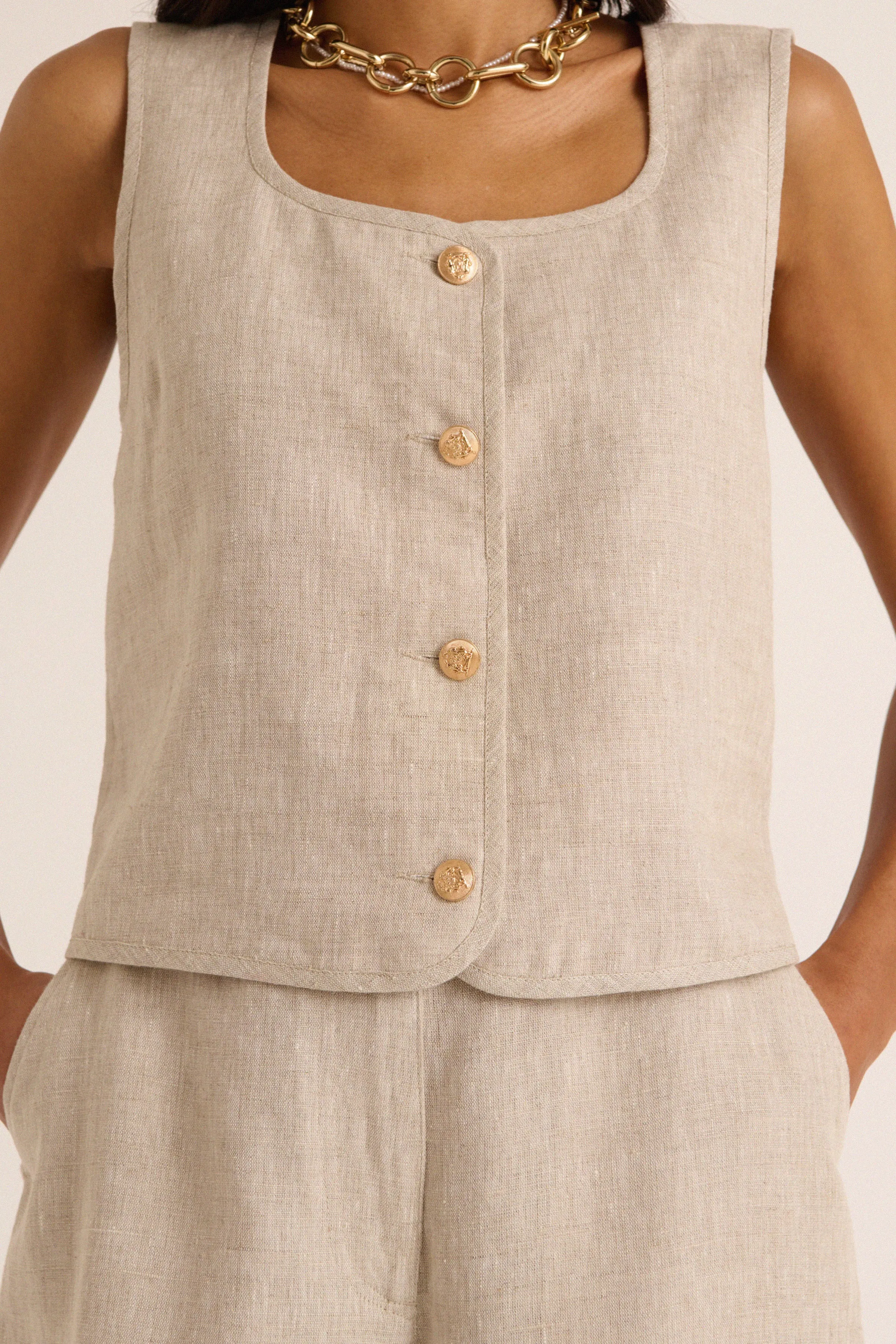 Marius sand vest sold by Balzac Paris product image thumbnail 2