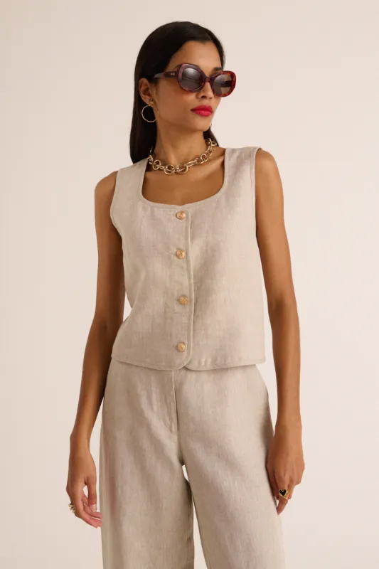 Marius sand vest sold by Balzac Paris