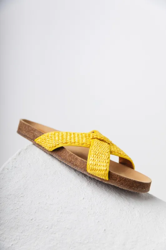 Yellow Hajar sandals sold by Balzac Paris